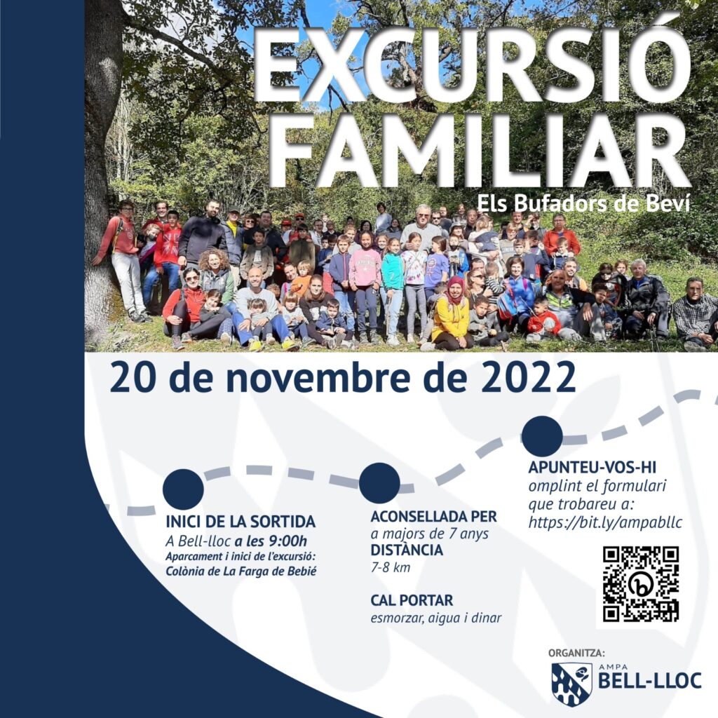 Excursió familiar organitzada per l'Ampa a Els Bufadors de Beví, el diumenge 20 de novembre